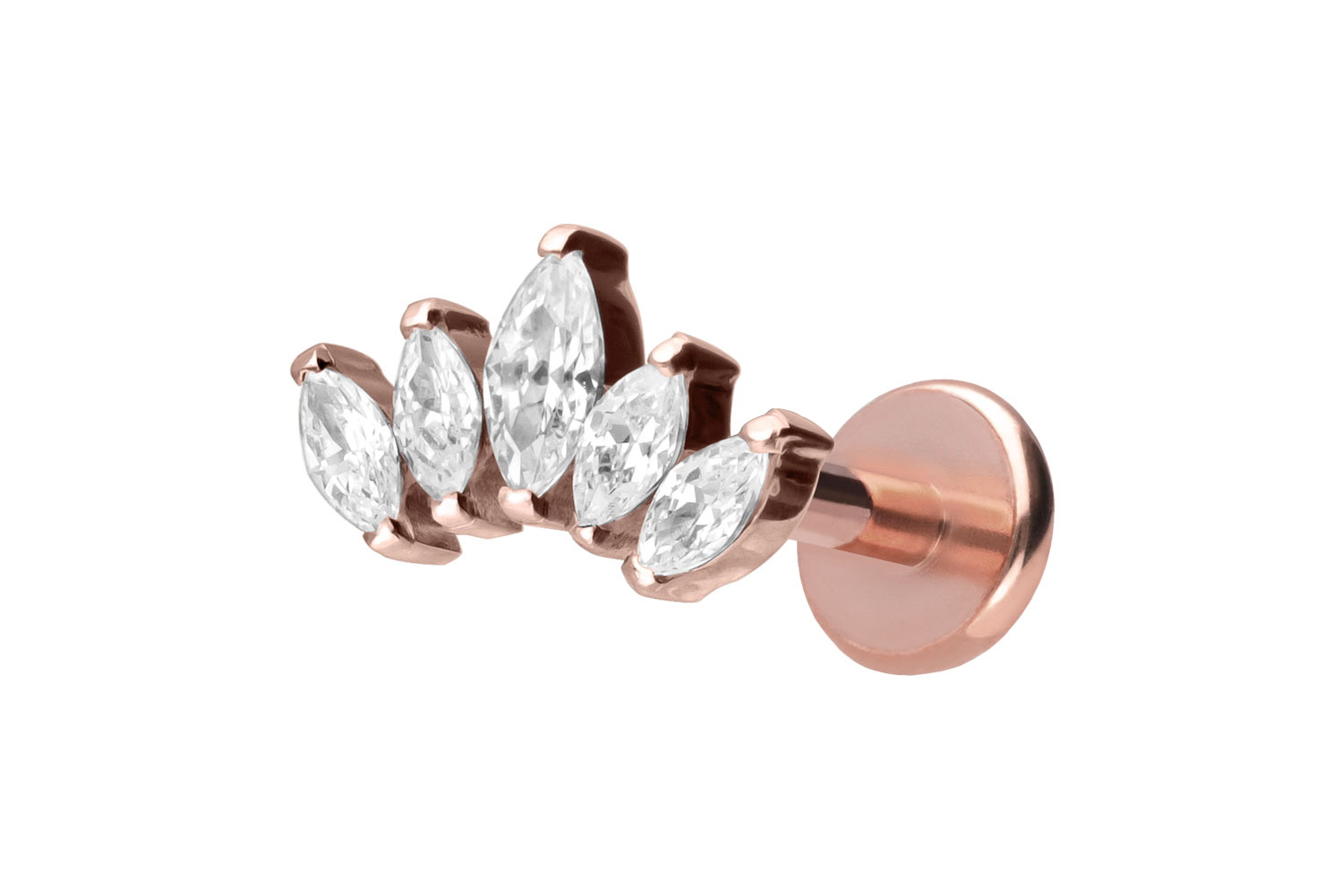Titan Labret Piercing mit Push Fit LOTUSBLÜTE